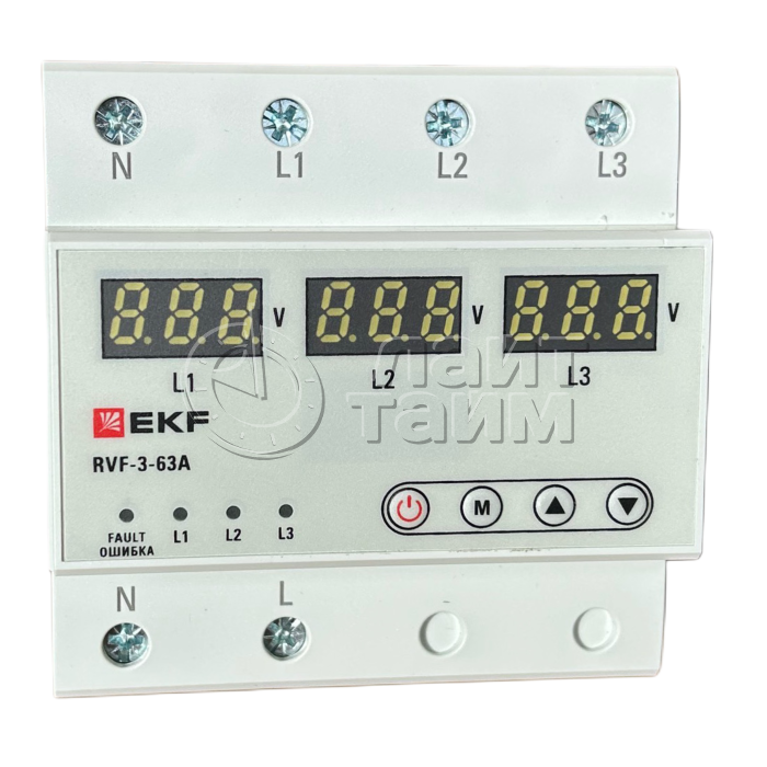 Реле выбора фаз с дисплеем RVF-3-63А PROxima RVF-3-63a EKF